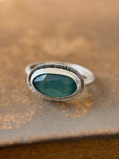 Rose cut East to West Grandidierite ring