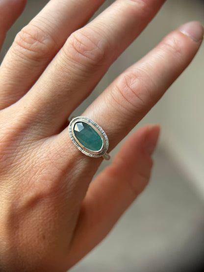 Rose cut East to West Grandidierite ring