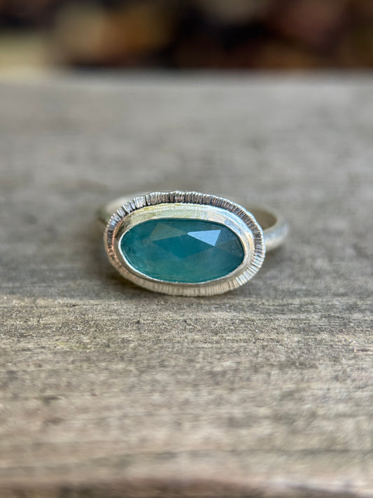 Rose cut East to West Grandidierite ring