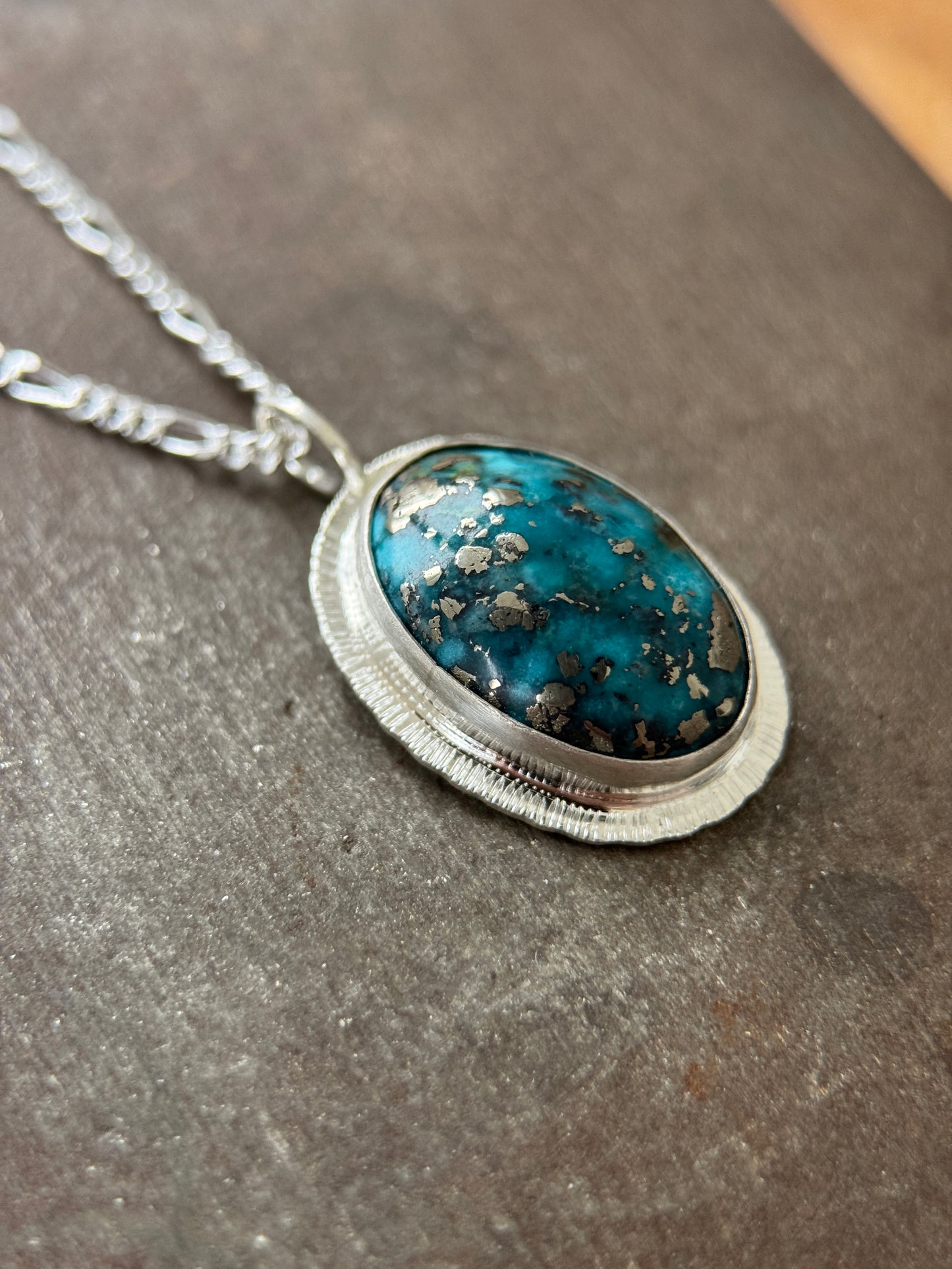 Turquoise pendant in sterling silver