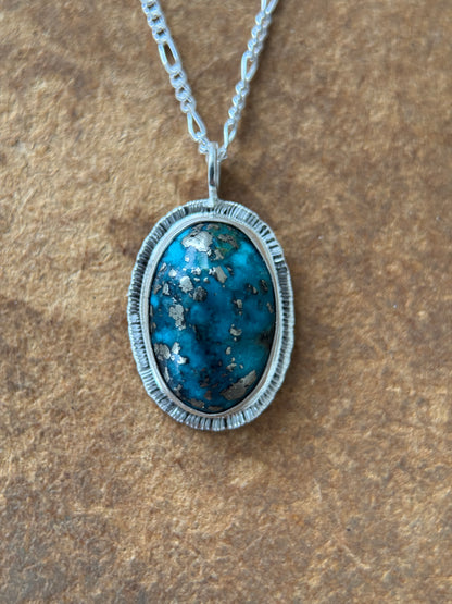 Turquoise pendant in sterling silver