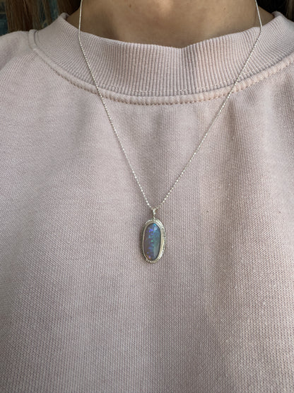 Australian Crystal Opal oval pendant