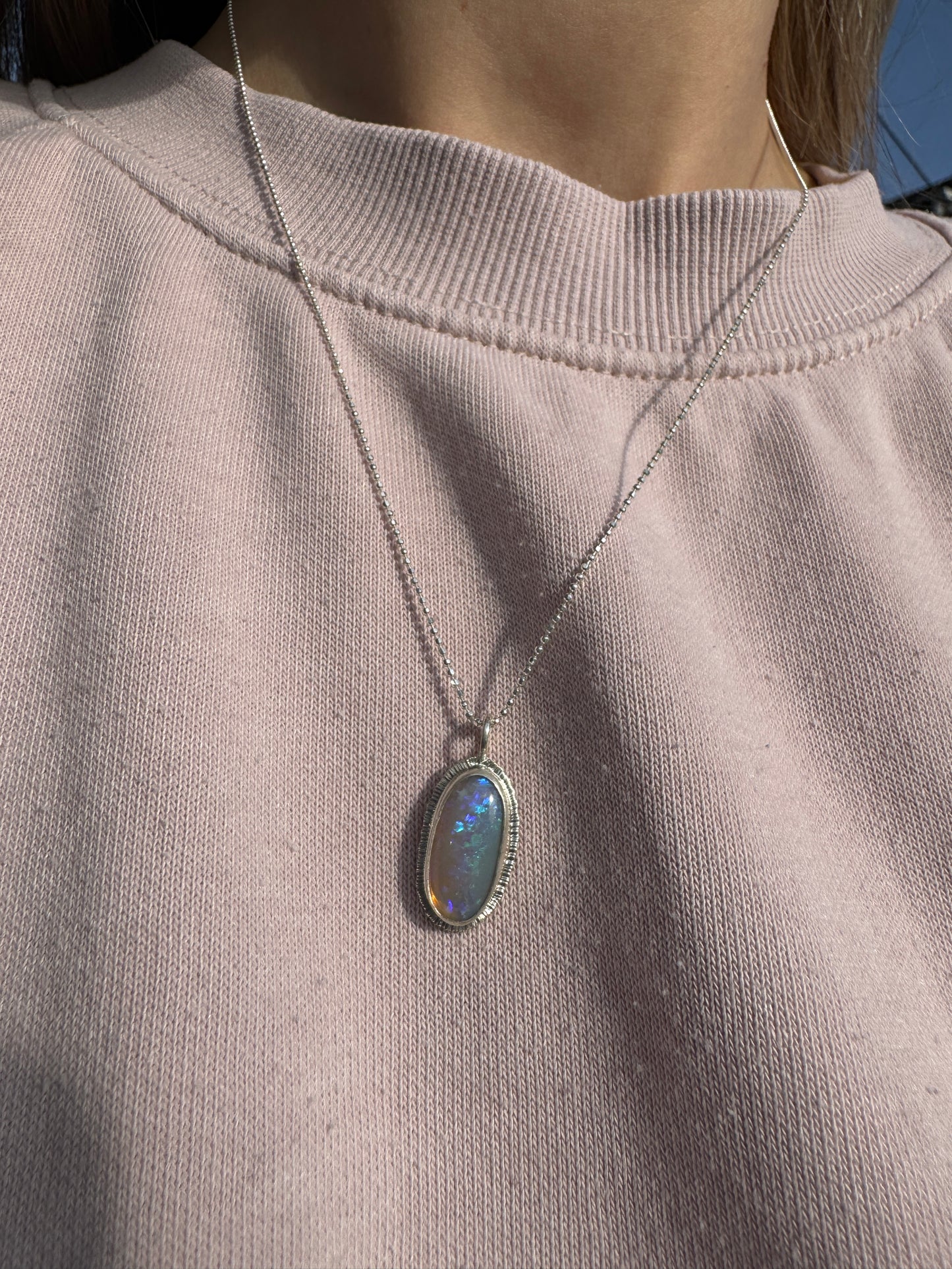 Australian Crystal Opal oval pendant