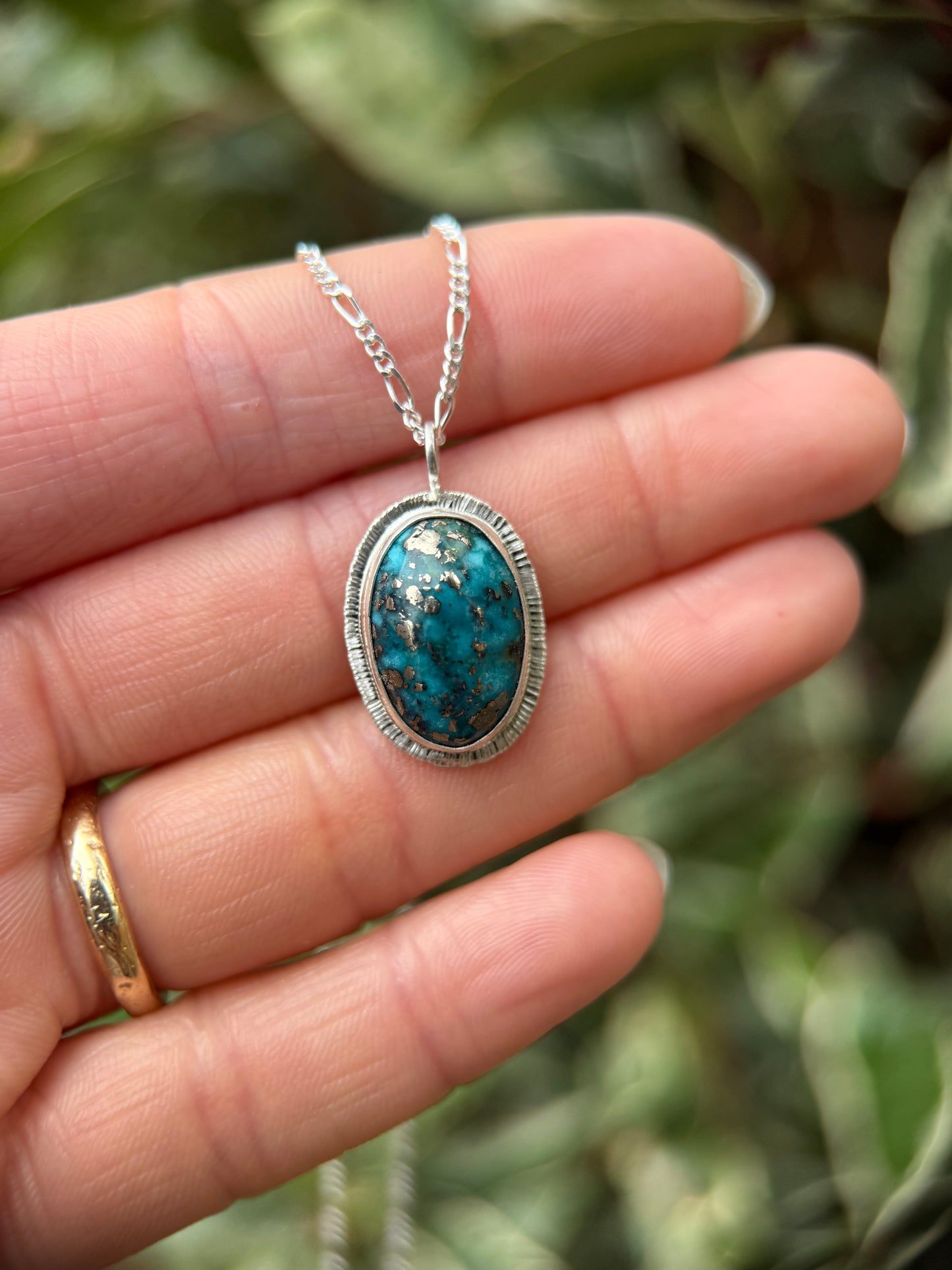 Turquoise pendant in sterling silver