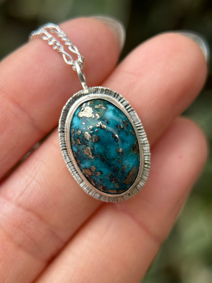 Turquoise pendant in sterling silver