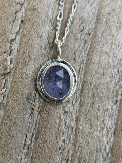 Rose cut Tanzanite pendant