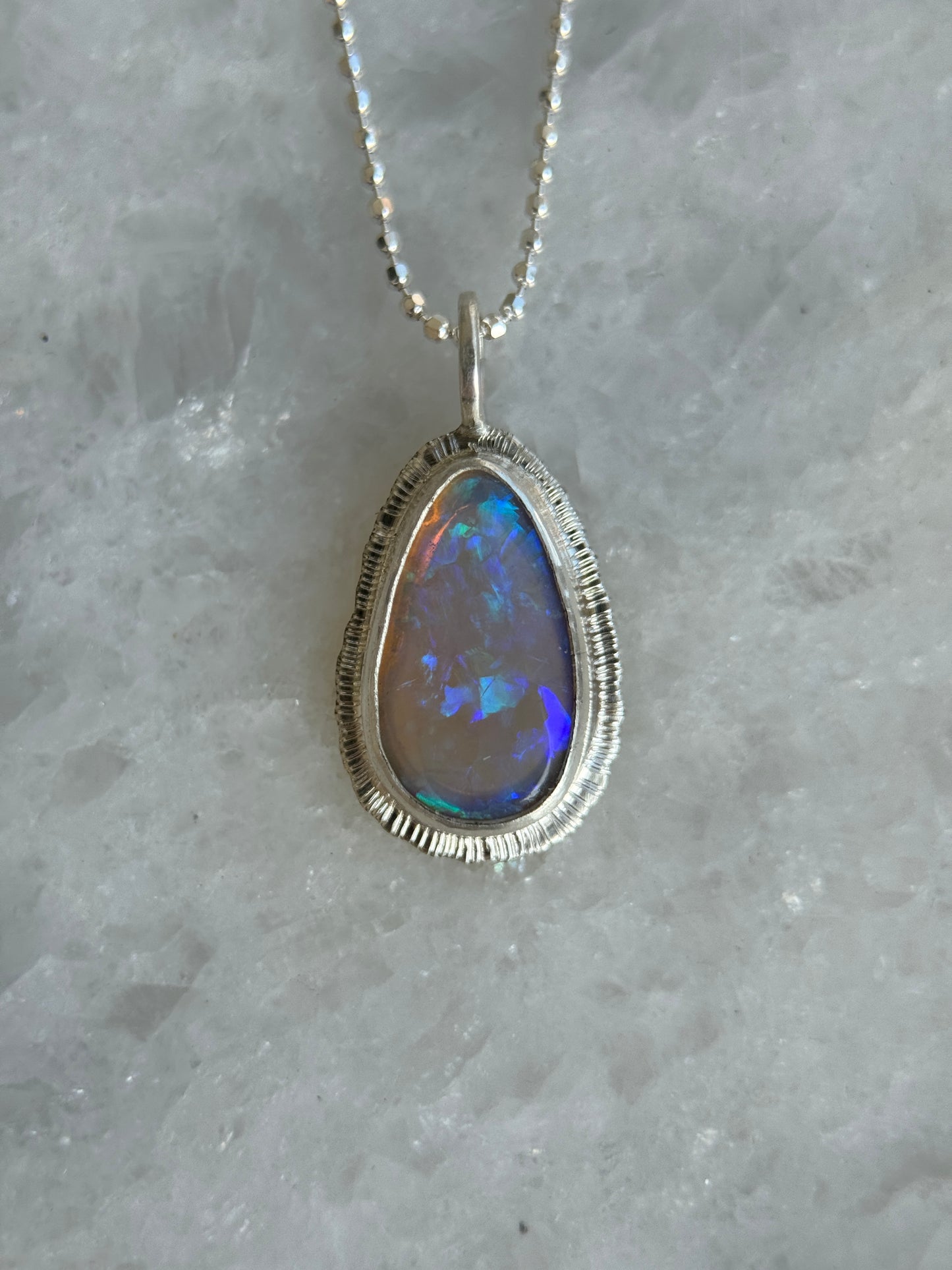 Australian Crystal Opal teardrop pendant