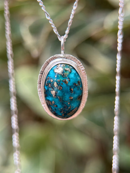 Turquoise pendant in sterling silver