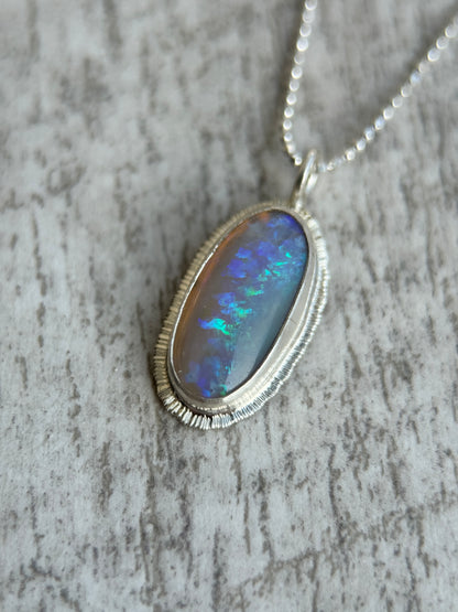 Australian Crystal Opal oval pendant