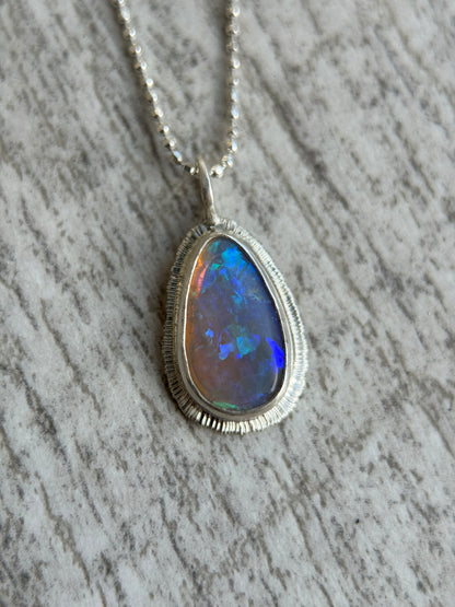 Australian Crystal Opal teardrop pendant