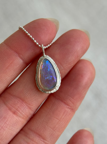 Australian Crystal Opal teardrop pendant