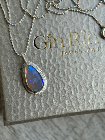 Australian Crystal Opal teardrop pendant