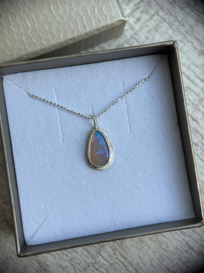 Australian Crystal Opal teardrop pendant