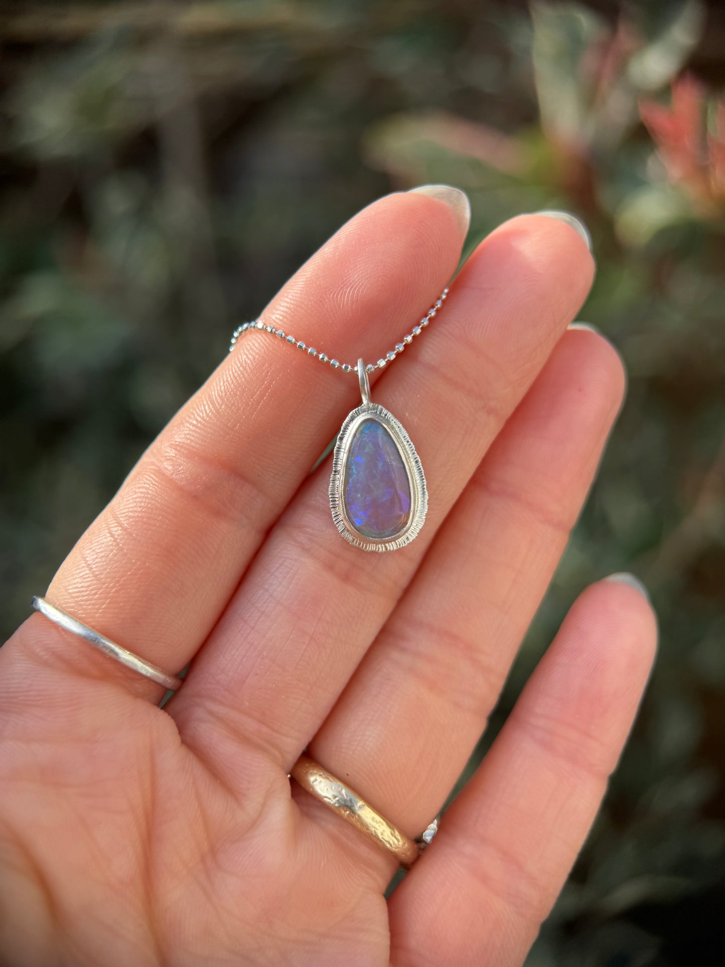 Australian Crystal Opal teardrop pendant