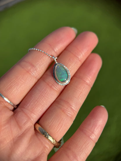 Australian Solid Opal teardrop pendant