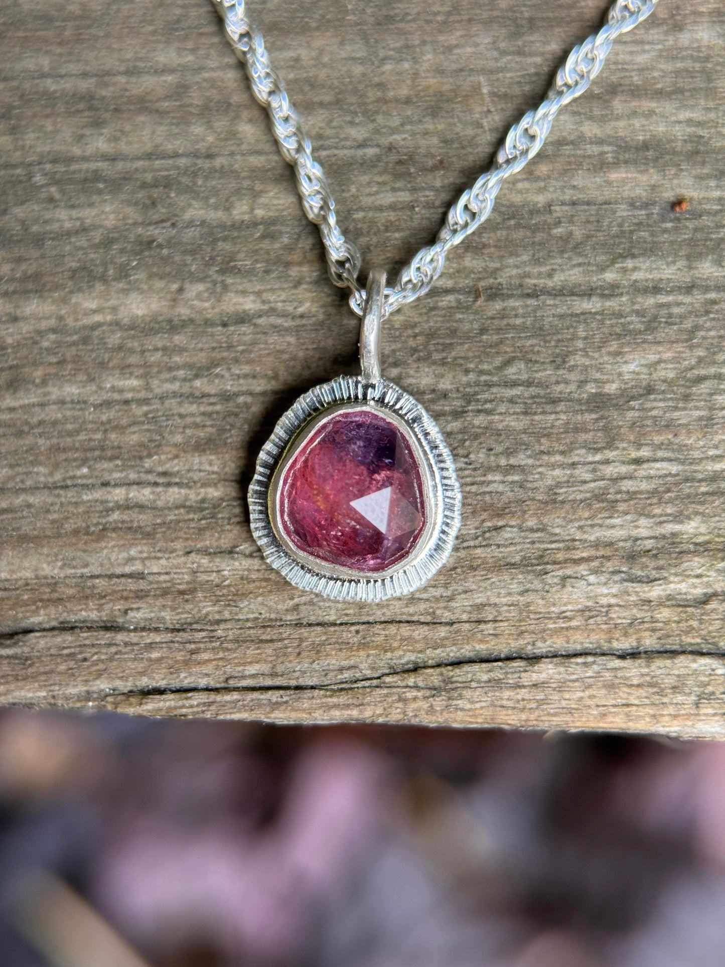 Rose cut Winza Sapphire pendant