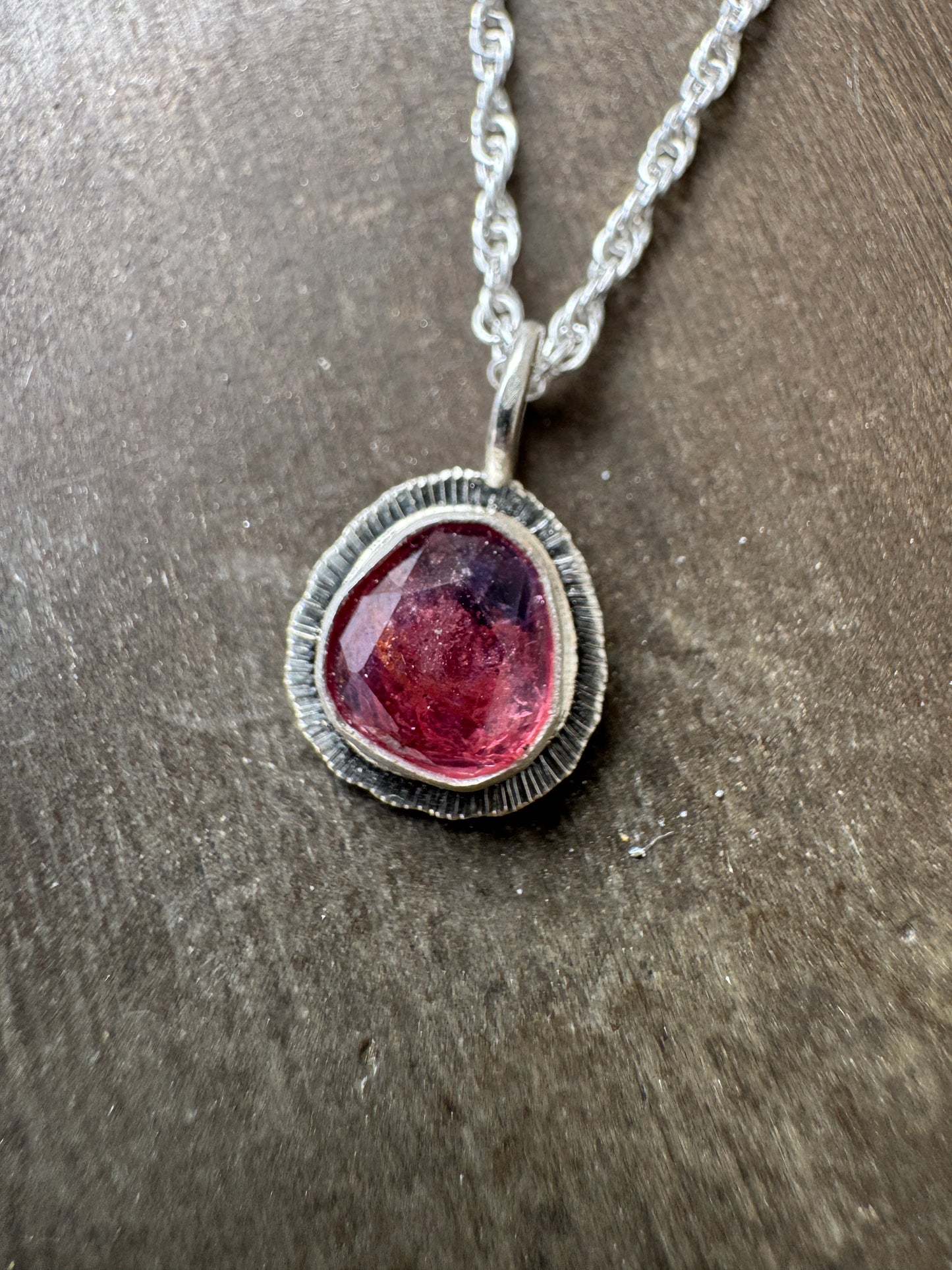 Rose cut Winza Sapphire pendant