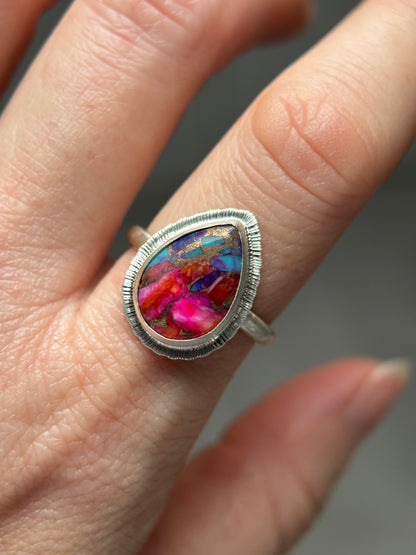 Spiny Oyster Copper Turquoise ring