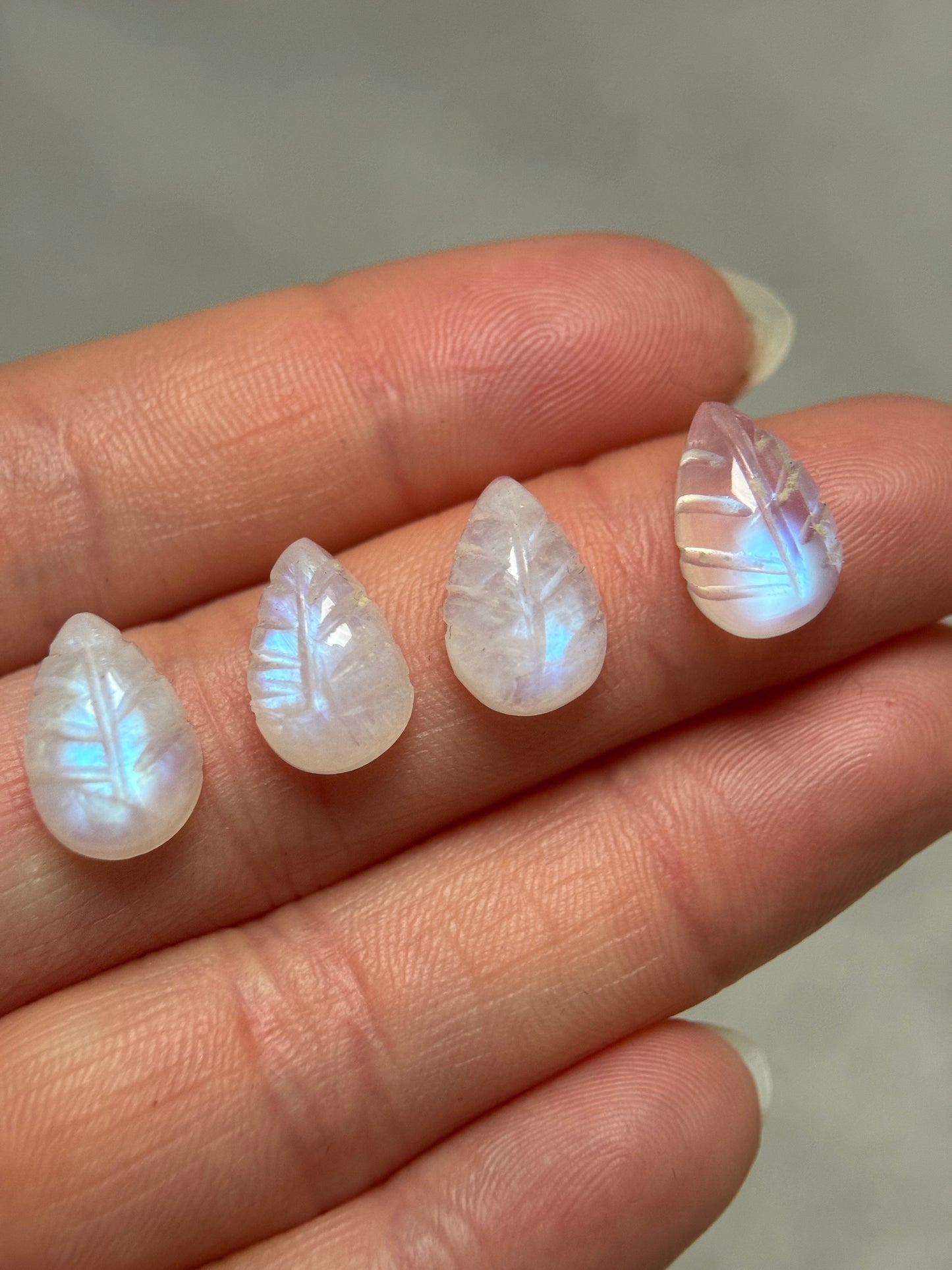 Made to order Rainbow Moonstone leaf ring