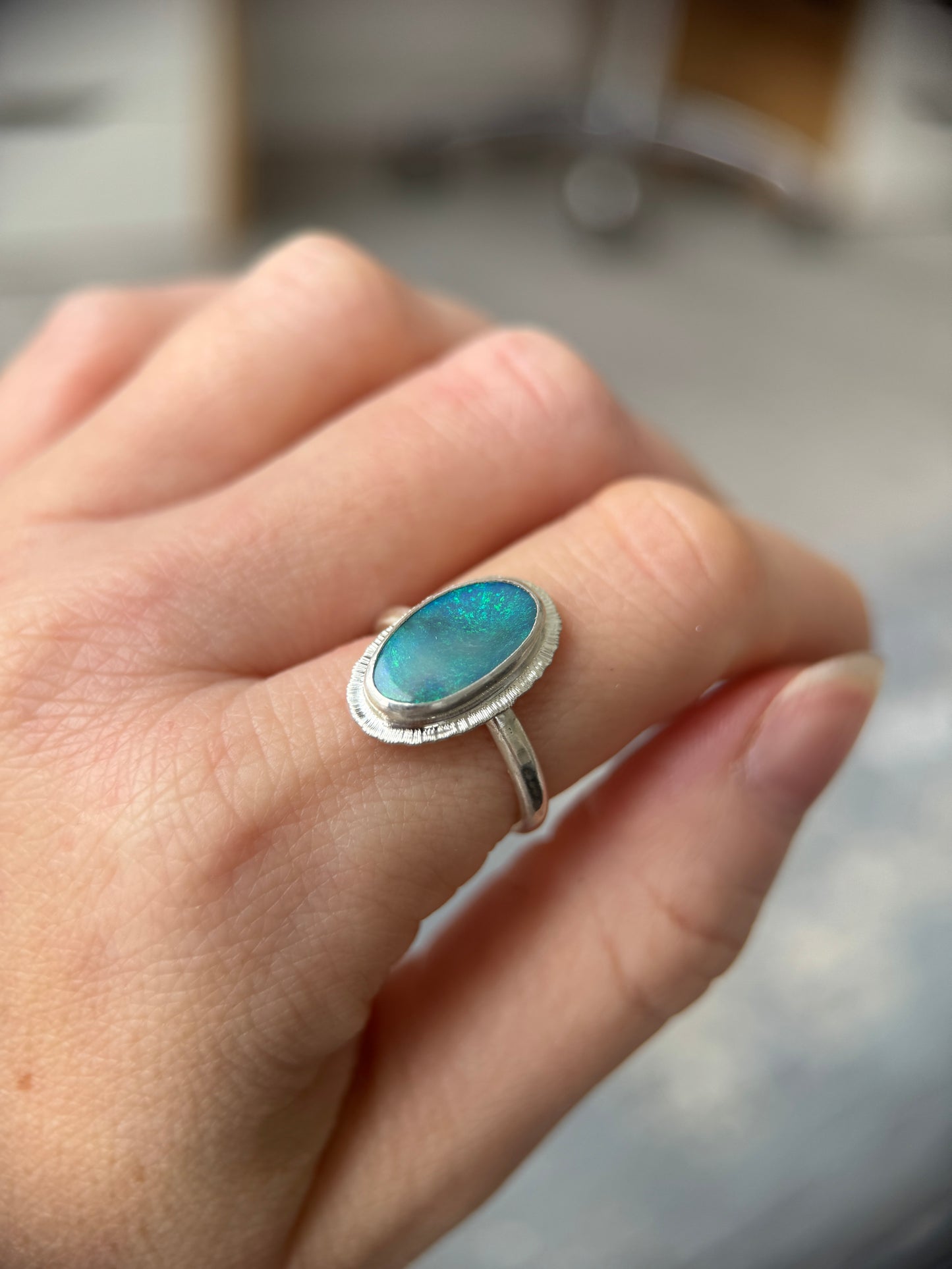 Australian solid Opal ring