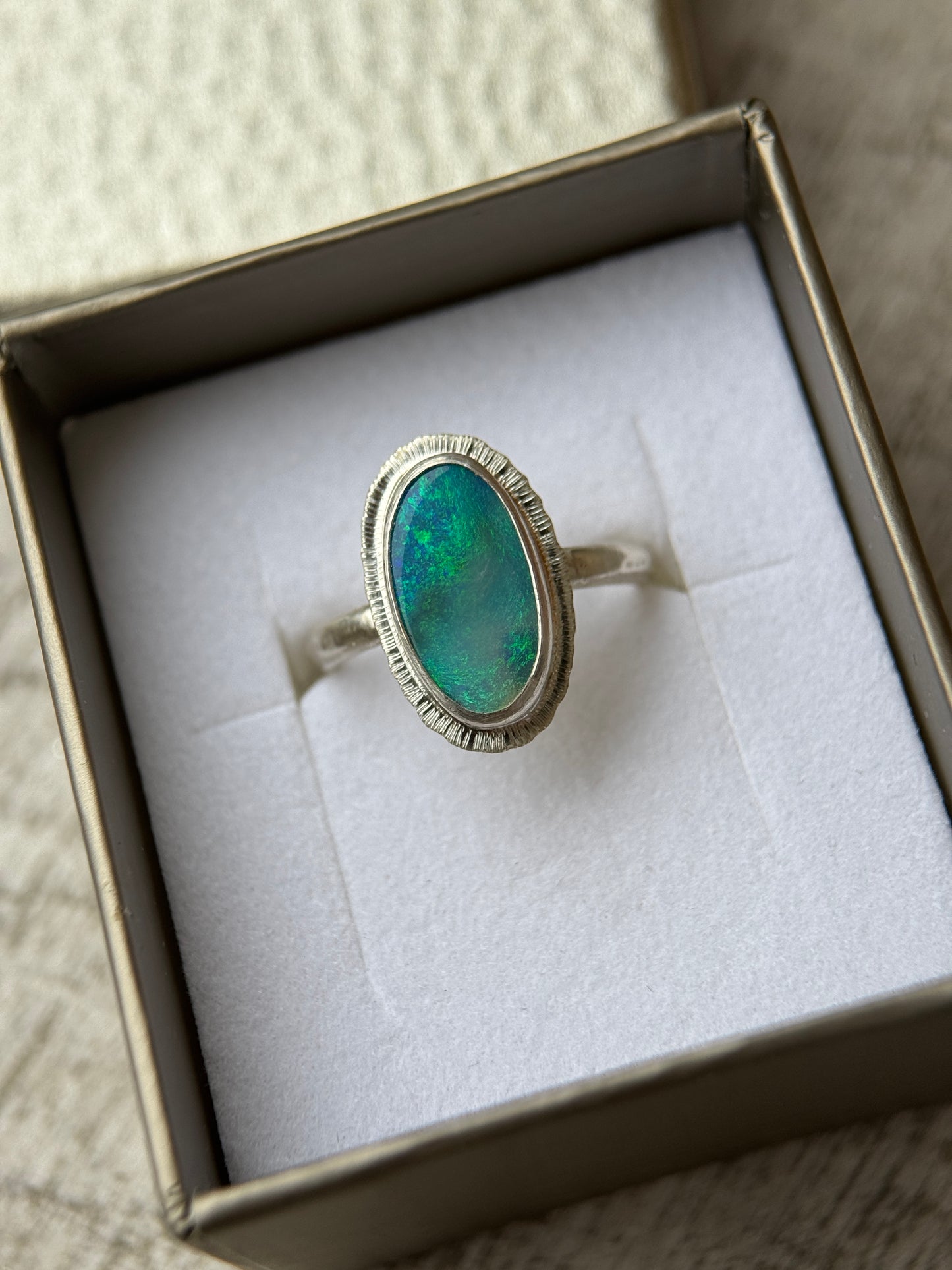 Australian solid Opal ring