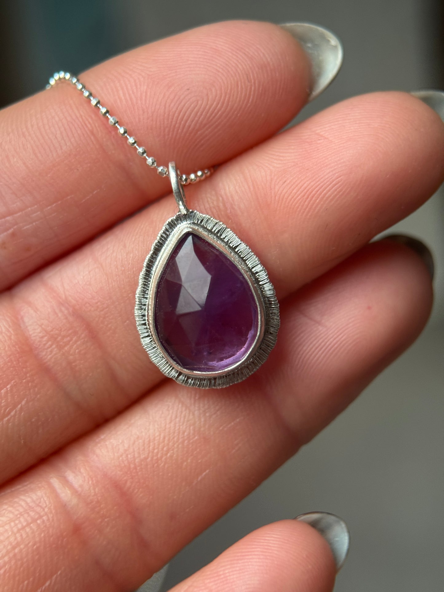 Rose cut Amethyst pendant