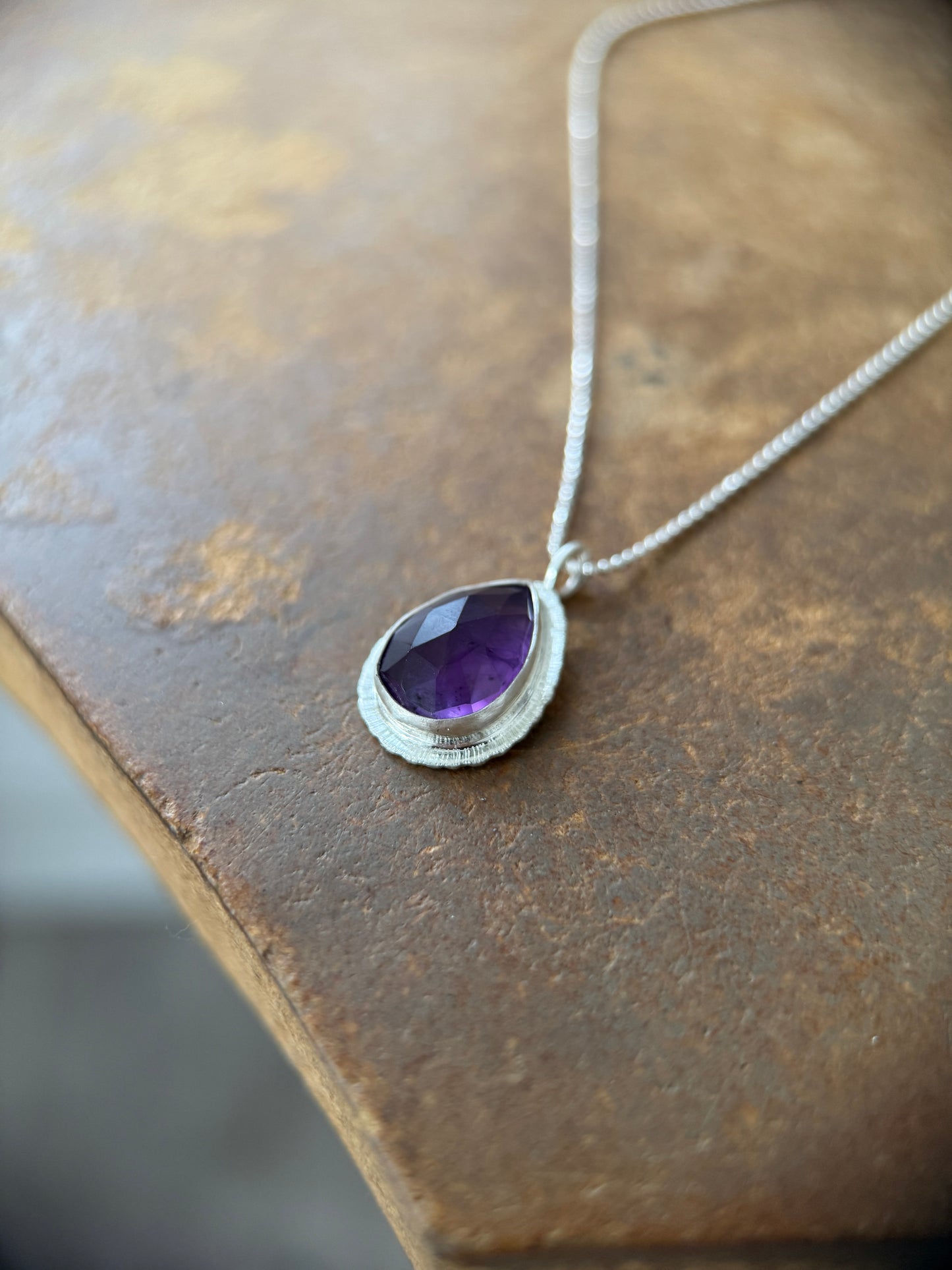 Rose cut Amethyst pendant