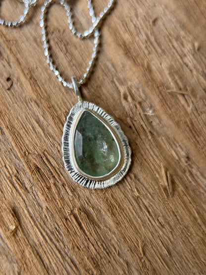 Rose cut Green Kyanite pendant