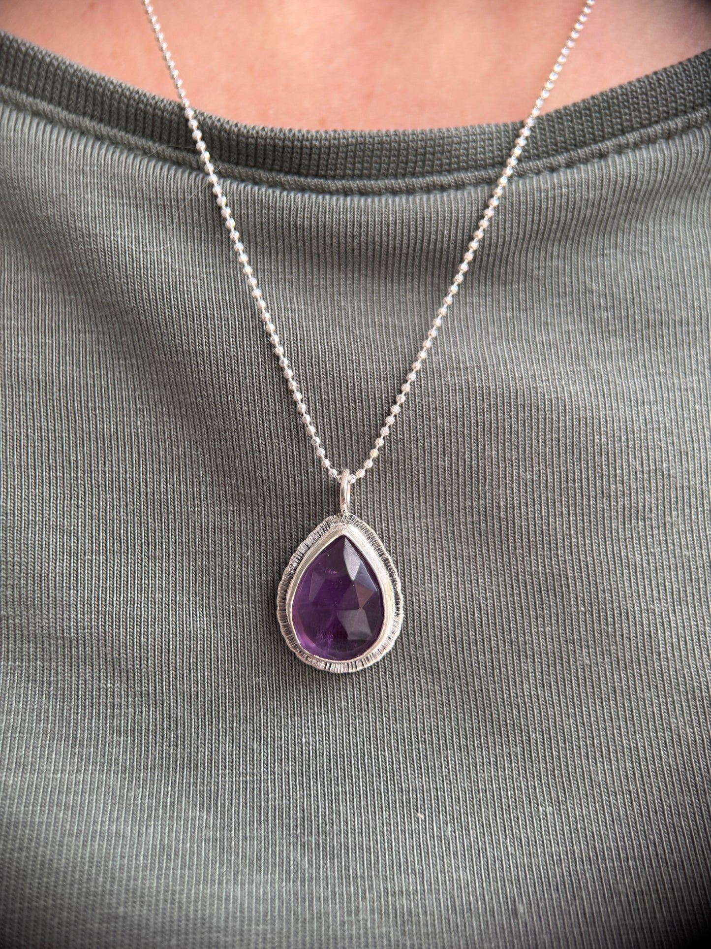 Rose cut Amethyst pendant