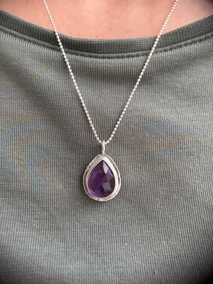Rose cut Amethyst pendant