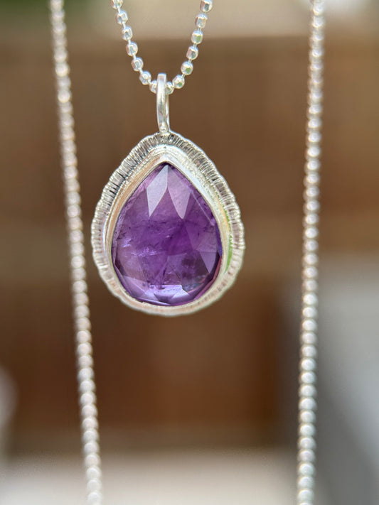 Rose cut Amethyst pendant