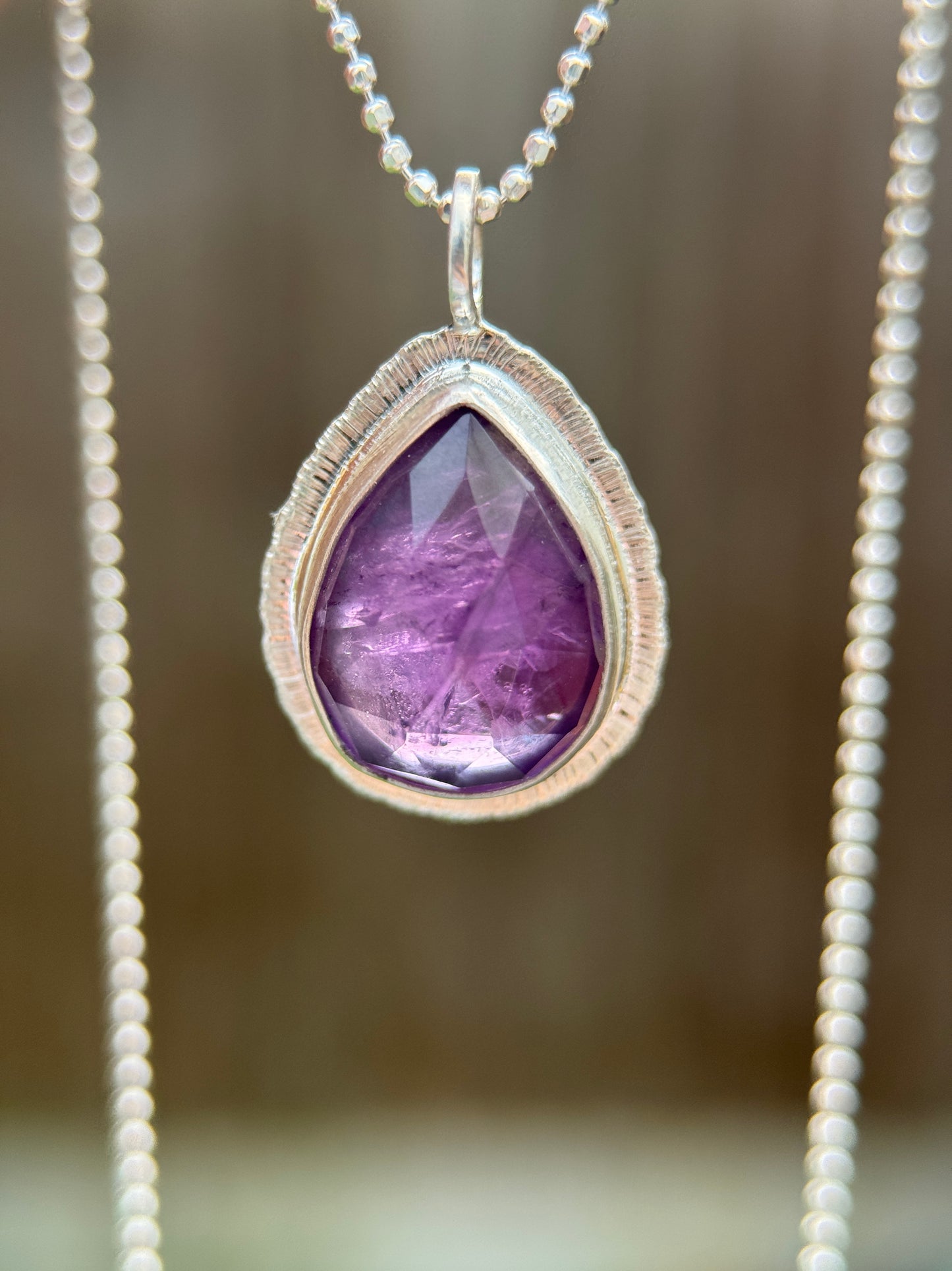 Rose cut Amethyst pendant