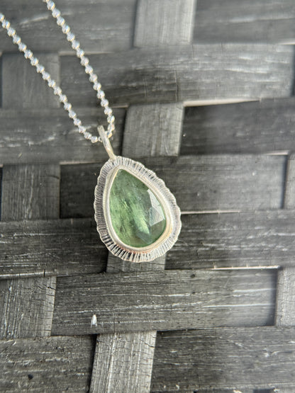Rose cut Green Kyanite pendant