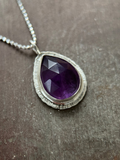 Rose cut Amethyst pendant
