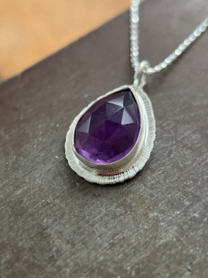 Rose cut Amethyst pendant
