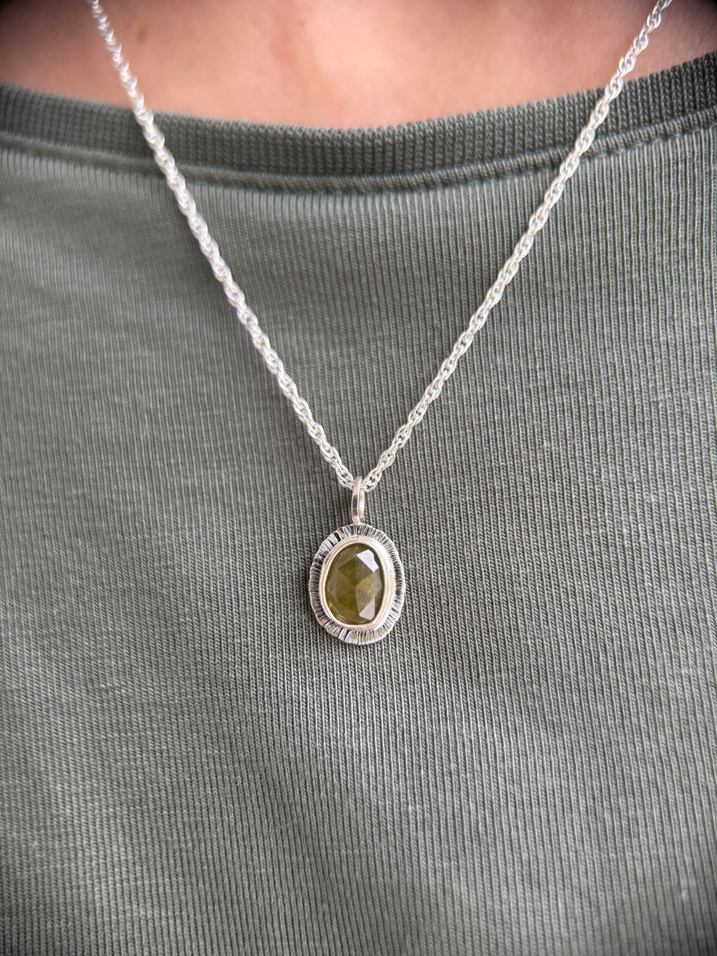 Rose cut Sphene pendant