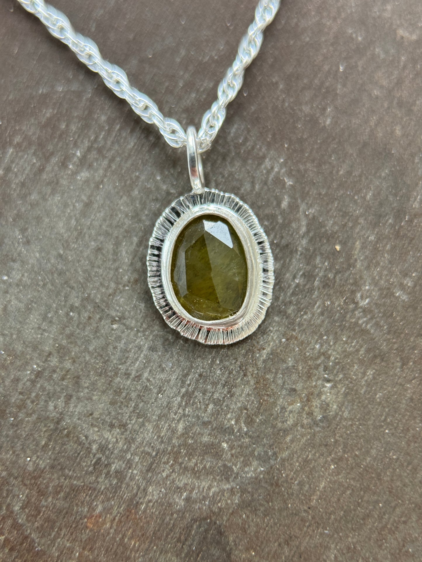 Rose cut Sphene pendant
