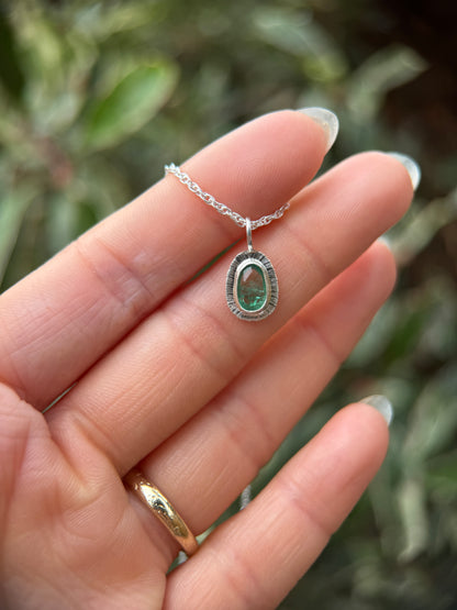 Rose cut Panjshir Emerald pendant