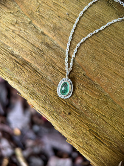 Rose cut Panjshir Emerald pendant