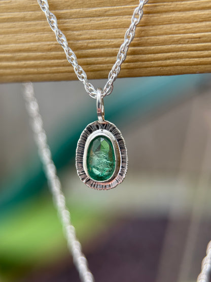 Rose cut Panjshir Emerald pendant
