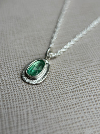 Rose cut Panjshir Emerald pendant