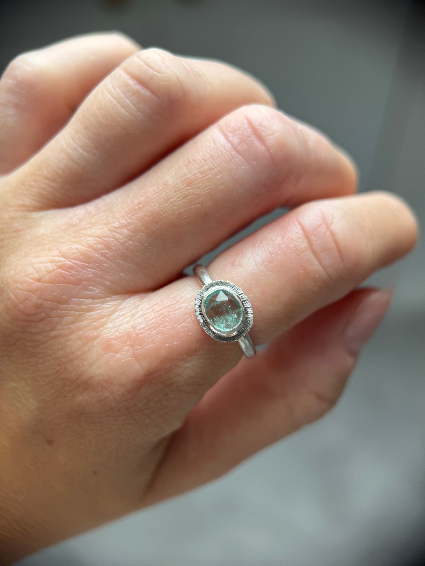 Rose cut Panjshir Emerald ring