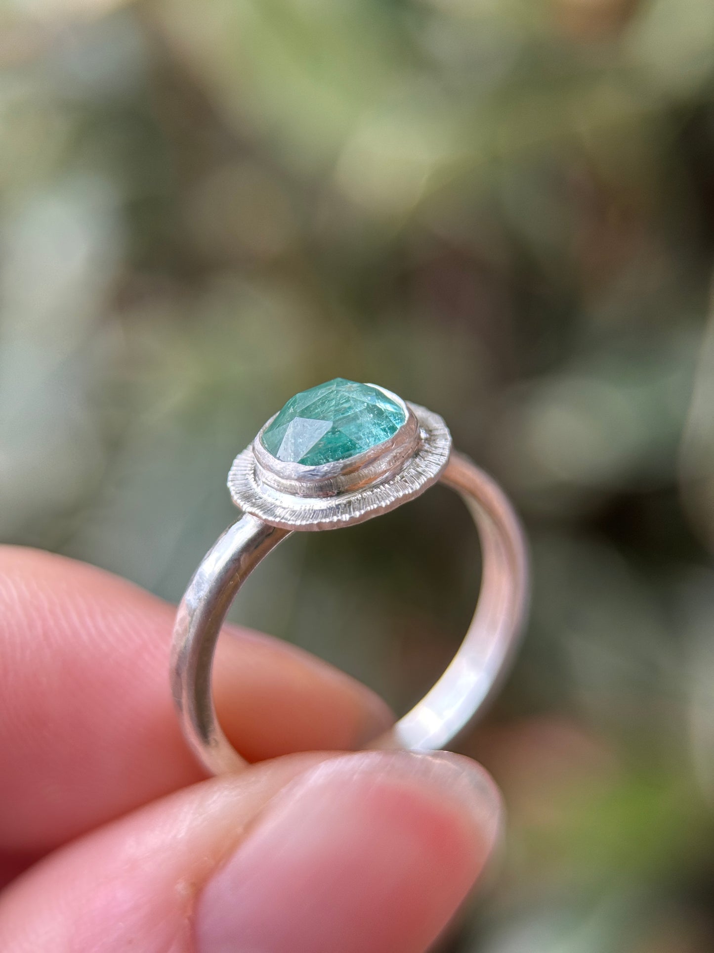 Rose cut Panjshir Emerald ring