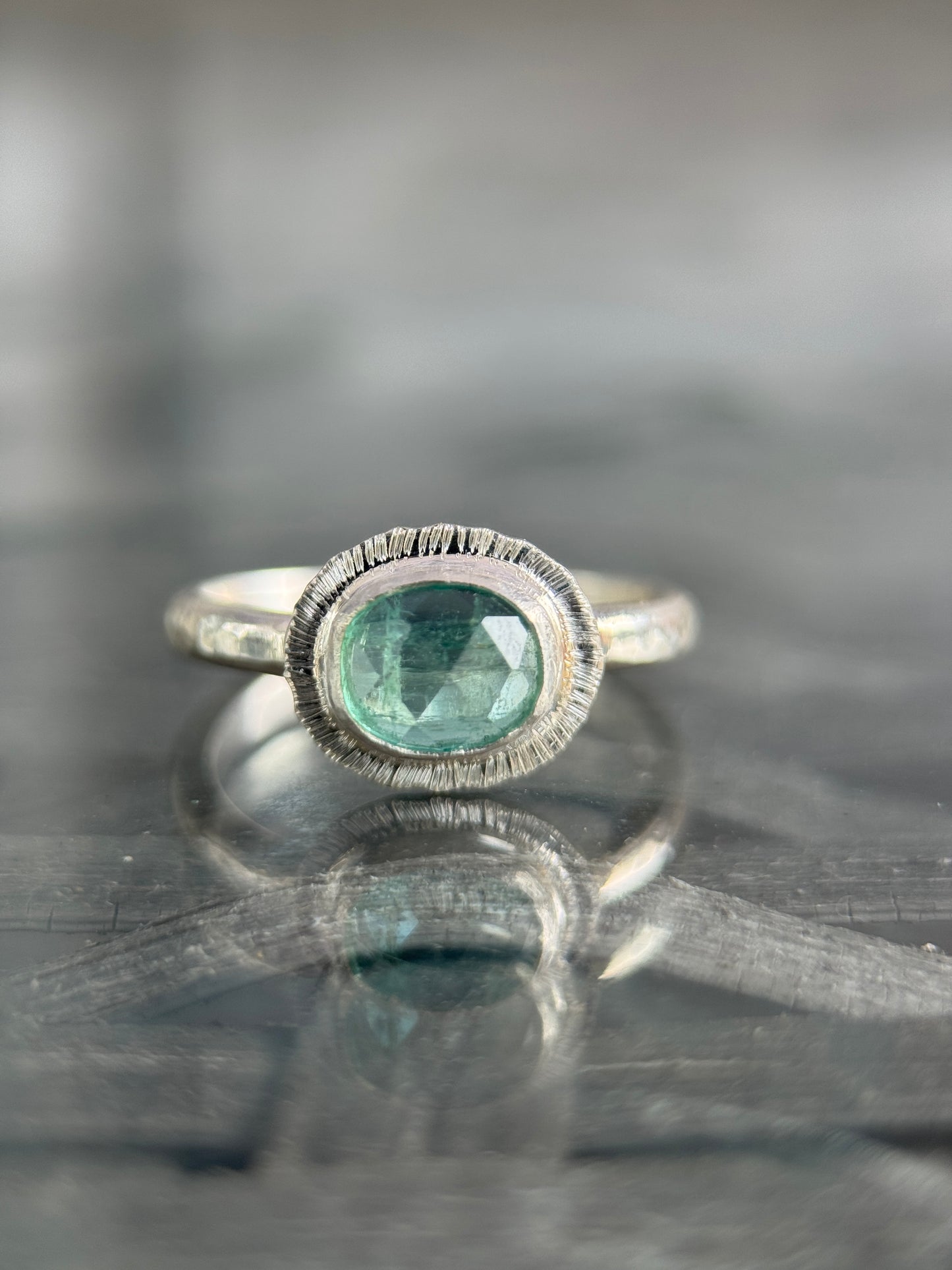 Rose cut Panjshir Emerald ring