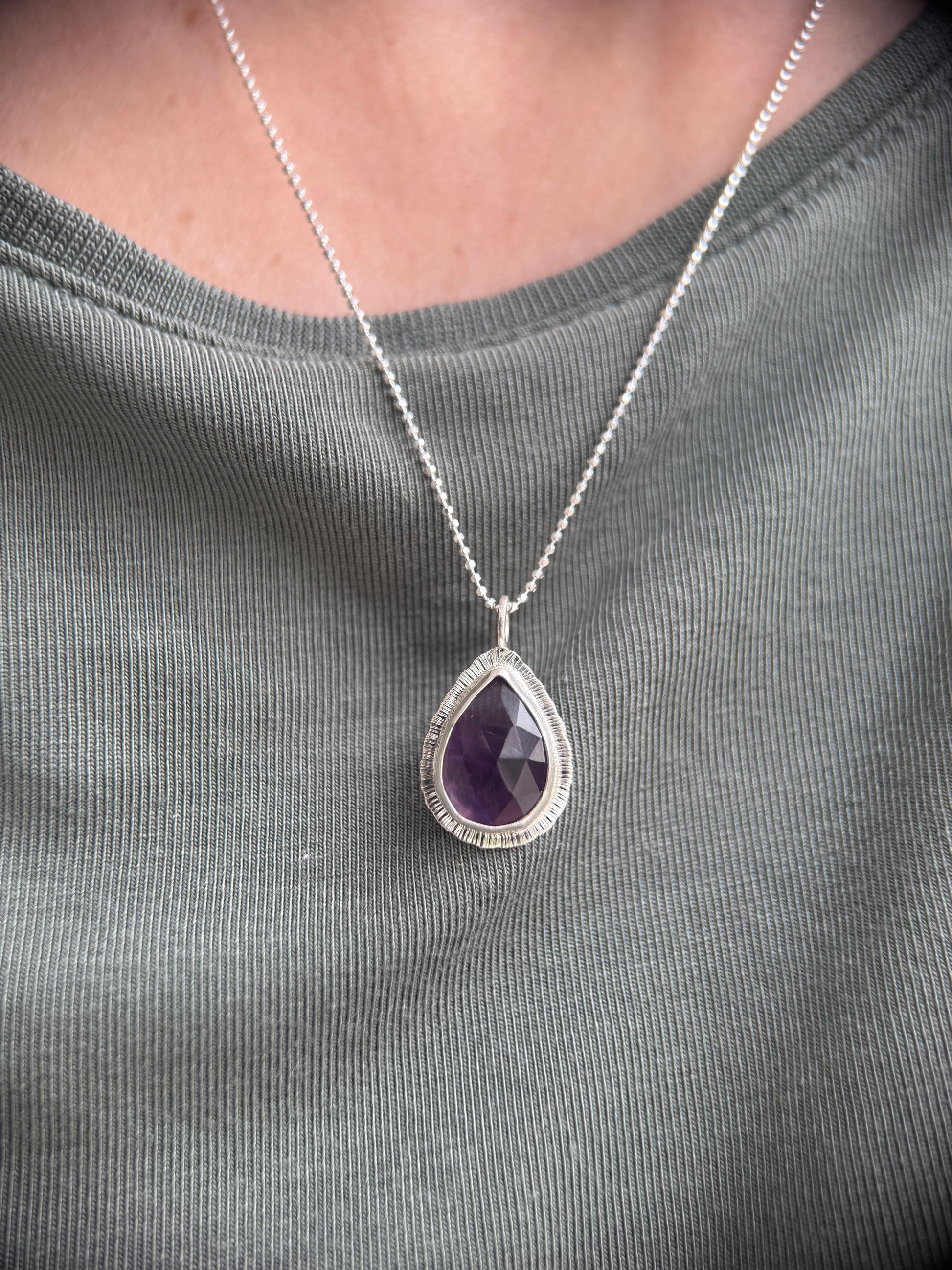 Rose cut Amethyst pendant