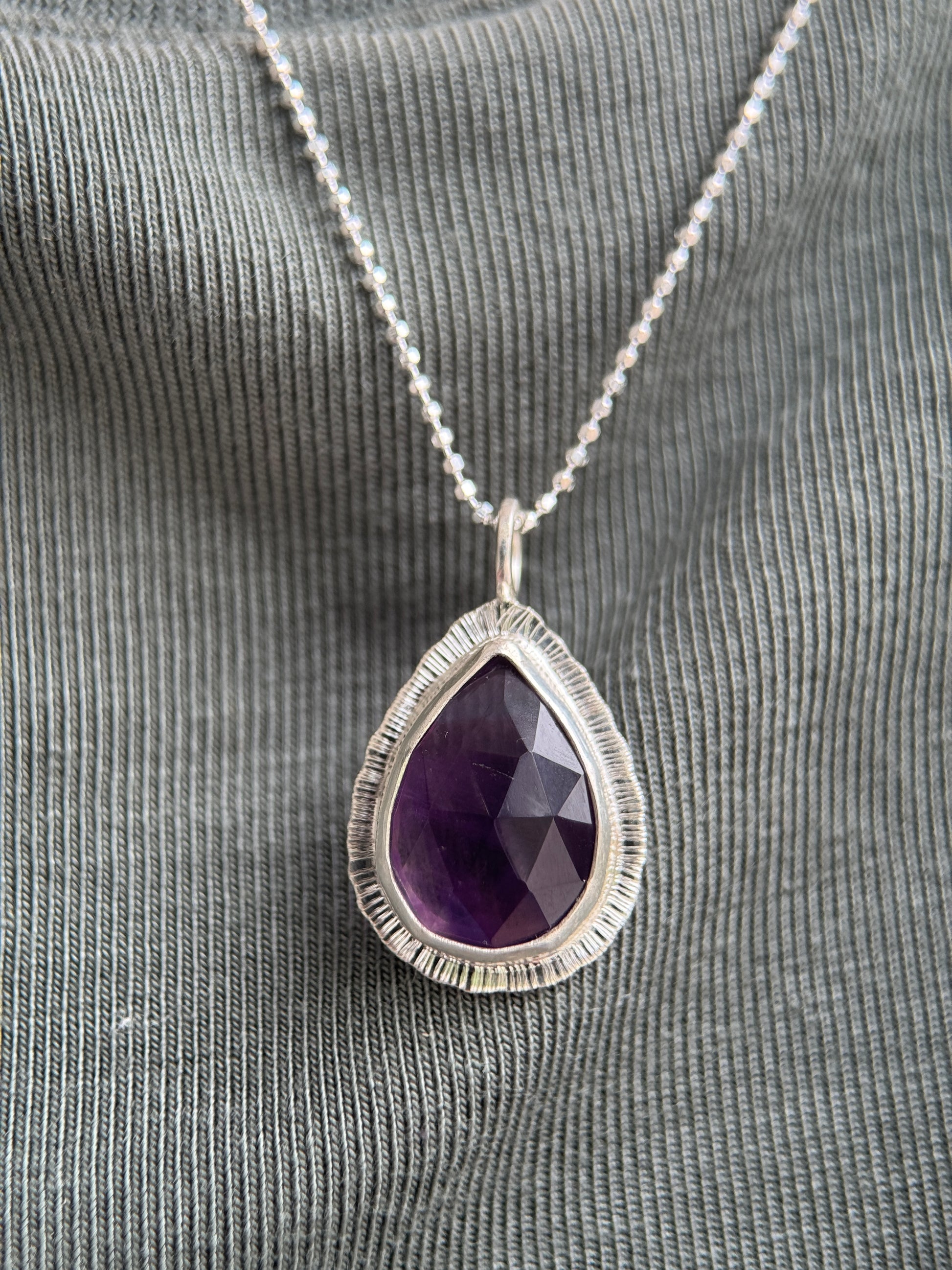 Rose cut Amethyst pendant