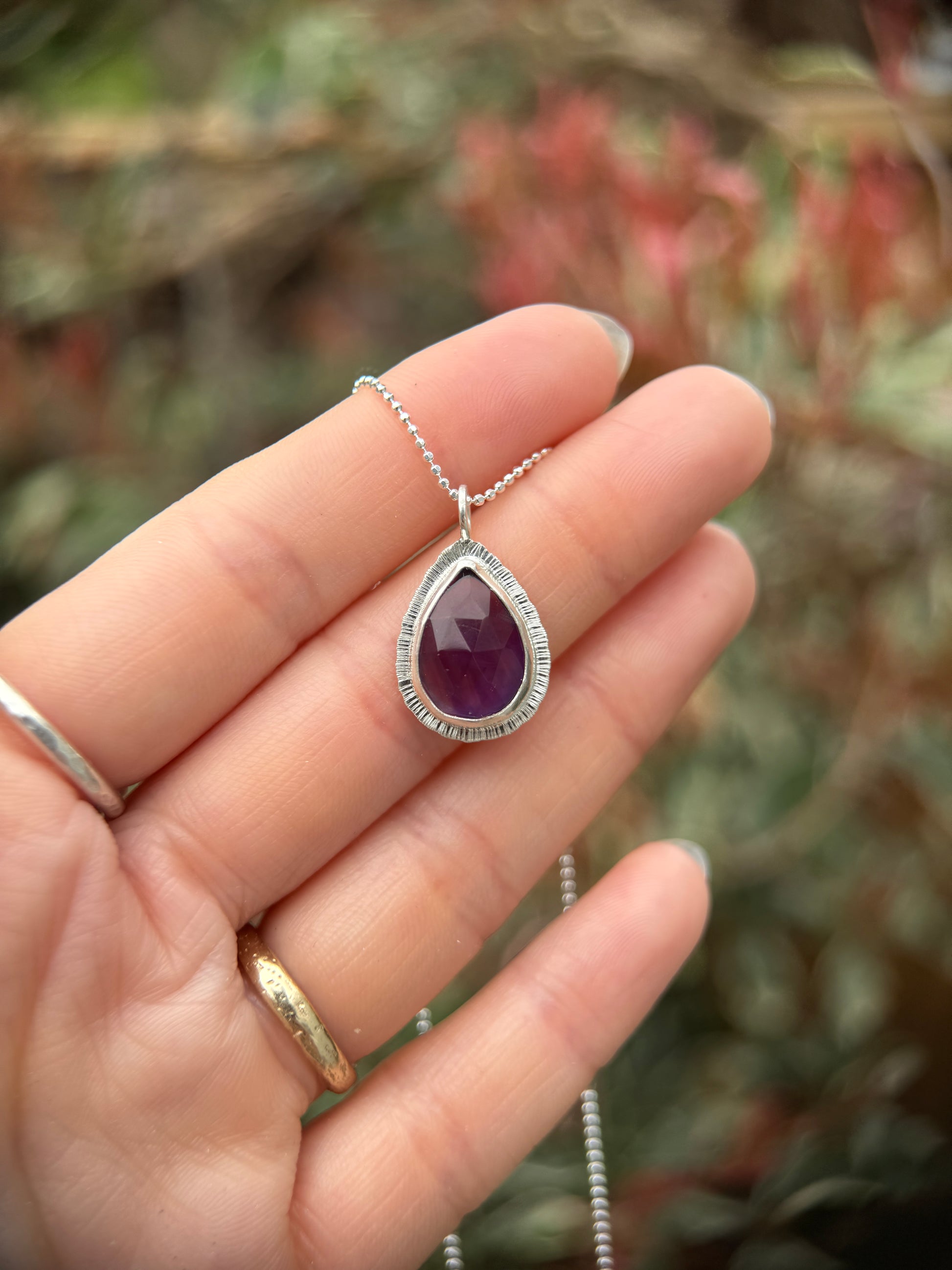 Rose cut Amethyst pendant