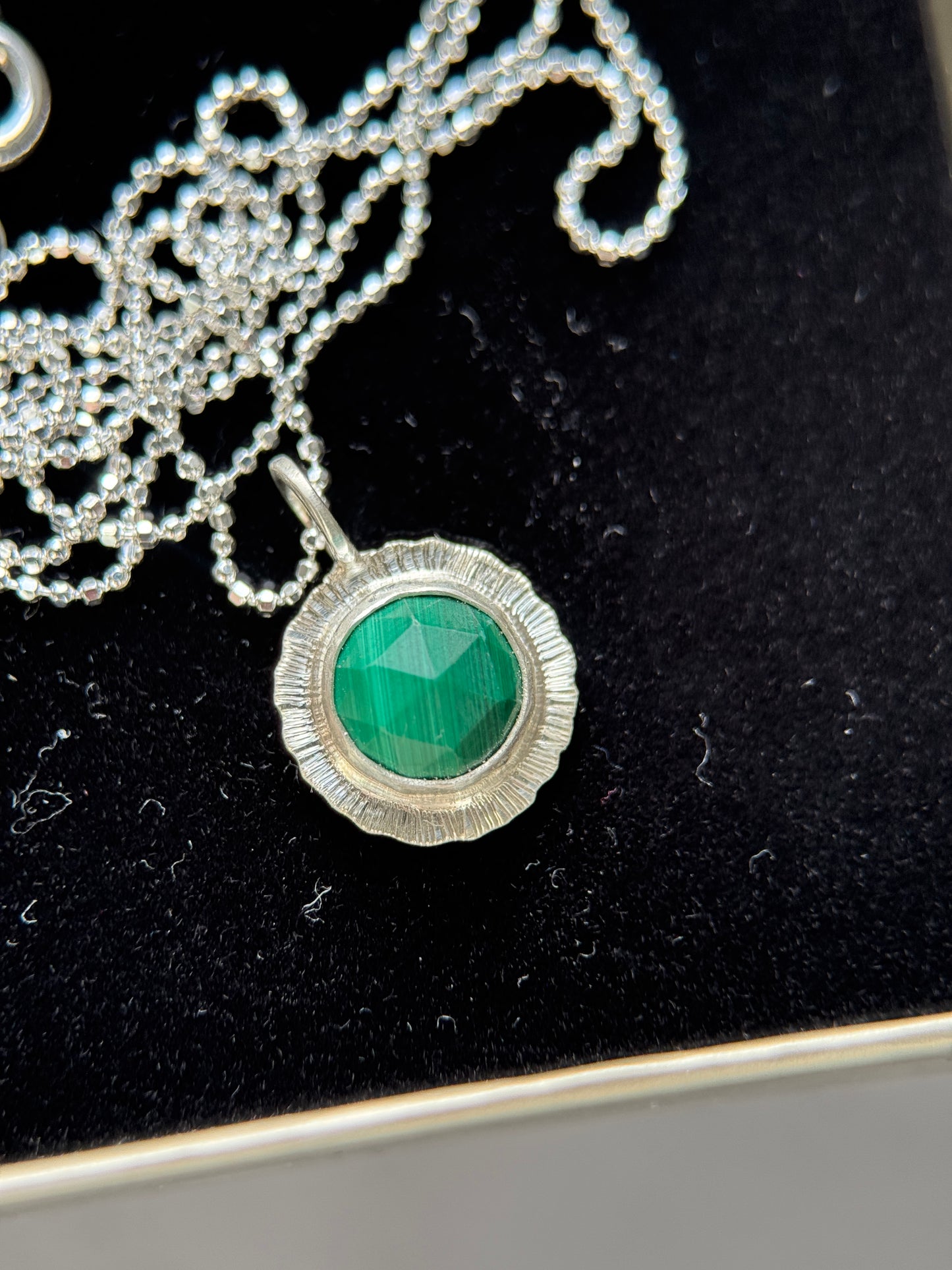 Rose cut Malachite pendant