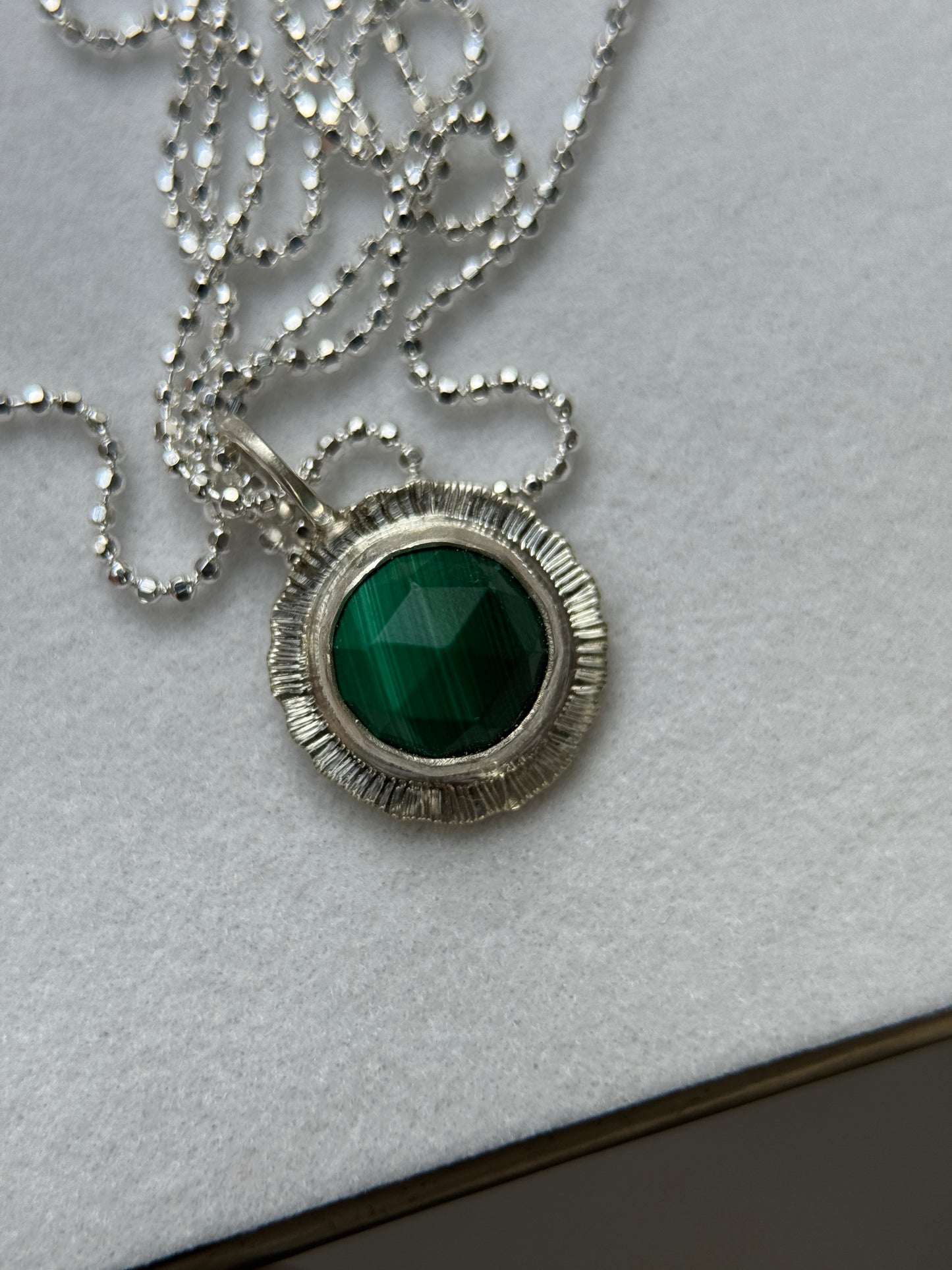 Rose cut Malachite pendant
