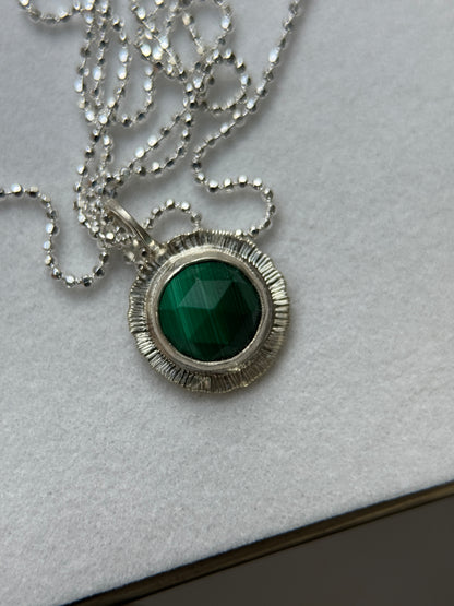 Rose cut Malachite pendant